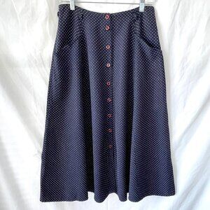 Vintage Two Roads Polka-Dot Full A-Line Skirt, Size 11, Excellent Condition!
